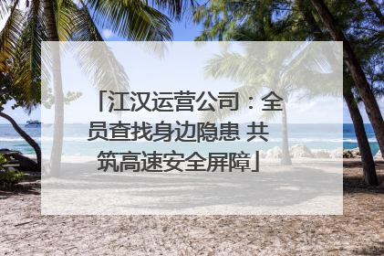 江汉运营公司：全员查找身边隐患 共筑高速安全屏障