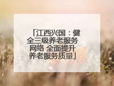 江西兴国：健全三级养老服务网络 全面提升养老服务质量