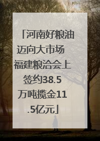 河南好粮油迈向大市场 福建粮洽会上签约38.5万吨揽金11.5亿元
