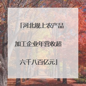 河北规上农产品加工企业年营收超六千八百亿元