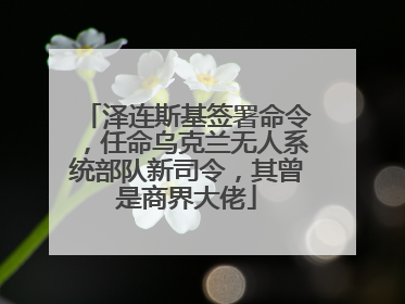 泽连斯基签署命令，任命乌克兰无人系统部队新司令，其曾是商界大佬
