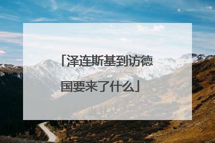 泽连斯基到访德国要来了什么