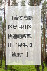 泰安高新区奥园社区快速响应跑出“民生加速度”