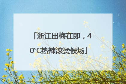 浙江出梅在即，40℃热辣滚烫候场