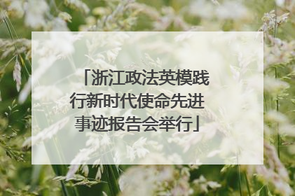 浙江政法英模践行新时代使命先进事迹报告会举行
