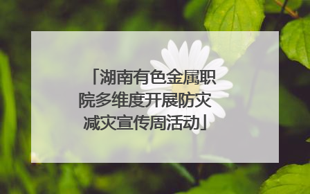 湖南有色金属职院多维度开展防灾减灾宣传周活动