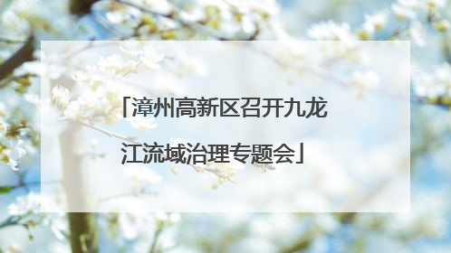 漳州高新区召开九龙江流域治理专题会