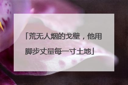 荒无人烟的戈壁，他用脚步丈量每一寸土地