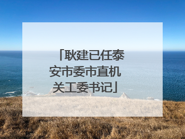 耿建已任泰安市委市直机关工委书记