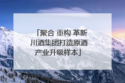 聚合 重构 革新 川酒集团打造原酒产业升级样本