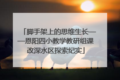 脚手架上的思维生长——恩阳四小教学教研组课改深水区探索纪实