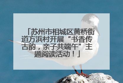 苏州市相城区黄桥街道方浜村开展“书香传古韵，亲子共端午”主题阅读活动！