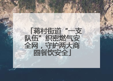 蒋村街道“一支队伍”织密燃气安全网，守护两大商圈餐饮安全