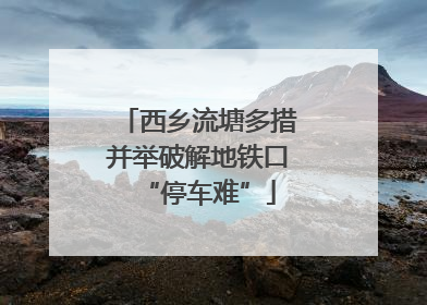 西乡流塘多措并举破解地铁口“停车难”