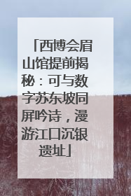 西博会眉山馆提前揭秘：可与数字苏东坡同屏吟诗，漫游江口沉银遗址