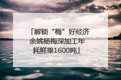 解锁“梅”好经济 余姚杨梅深加工年耗鲜果1600吨