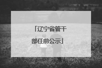 辽宁省管干部任前公示