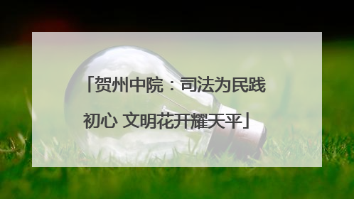 贺州中院：司法为民践初心 文明花开耀天平