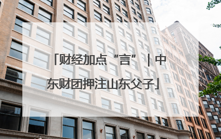 财经加点“言”｜中东财团押注山东父子