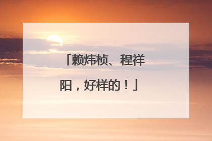 赖炜桢、程祥阳，好样的！