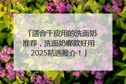 适合干皮用的洗面奶推荐，洗面奶哪款好用2025精选推介！