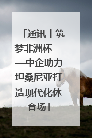 通讯丨筑梦非洲杯——中企助力坦桑尼亚打造现代化体育场