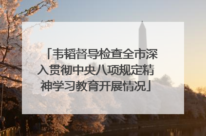 韦韬督导检查全市深入贯彻中央八项规定精神学习教育开展情况