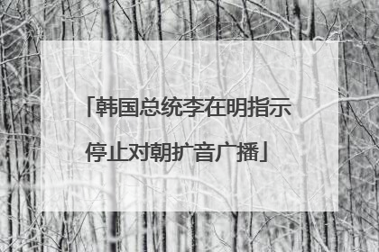 韩国总统李在明指示停止对朝扩音广播