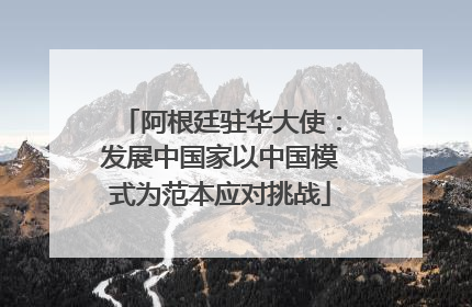 阿根廷驻华大使：发展中国家以中国模式为范本应对挑战