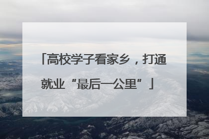 高校学子看家乡，打通就业“最后一公里”