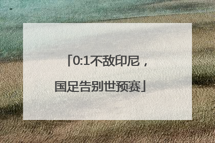 0:1不敌印尼，国足告别世预赛