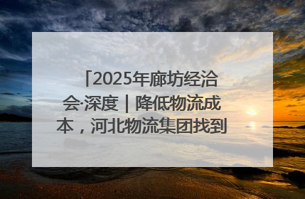 2025年廊坊经洽会·深度｜降低物流成本，河北物流集团找到一把“金钥匙”