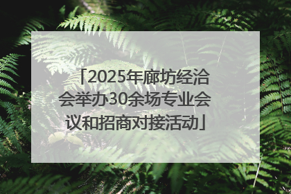2025年廊坊经洽会举办30余场专业会议和招商对接活动