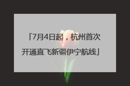 7月4日起，杭州首次开通直飞新疆伊宁航线