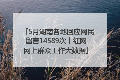 5月湖南各地回应网民留言14589次丨红网网上群众工作大数据