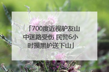 700度近视驴友山中迷路受伤 民警6小时摸黑护送下山
