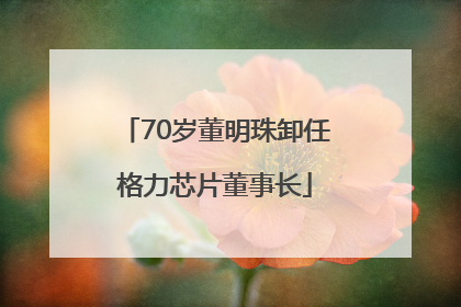 70岁董明珠卸任格力芯片董事长