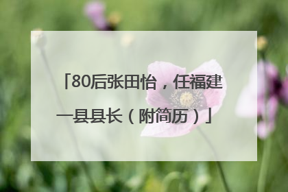 80后张田怡，任福建一县县长（附简历）